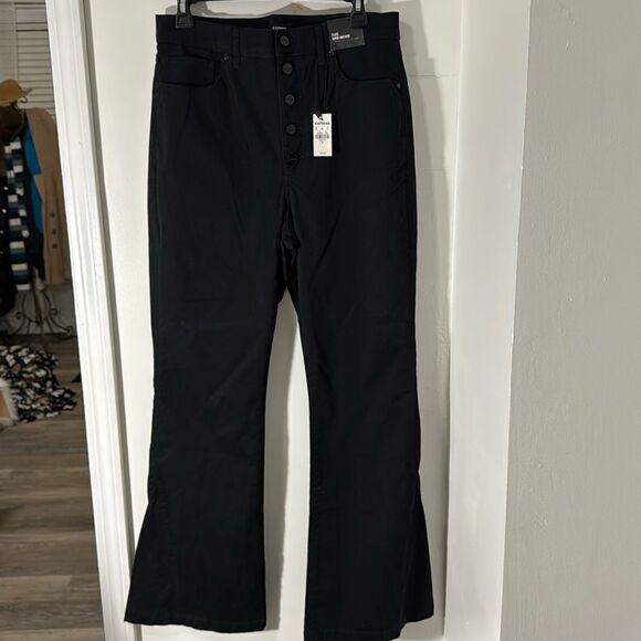 EXPRESS PANTS. FLARE SUPER HIGH RISE NWT SIZE 12 - Picture 1 of 9